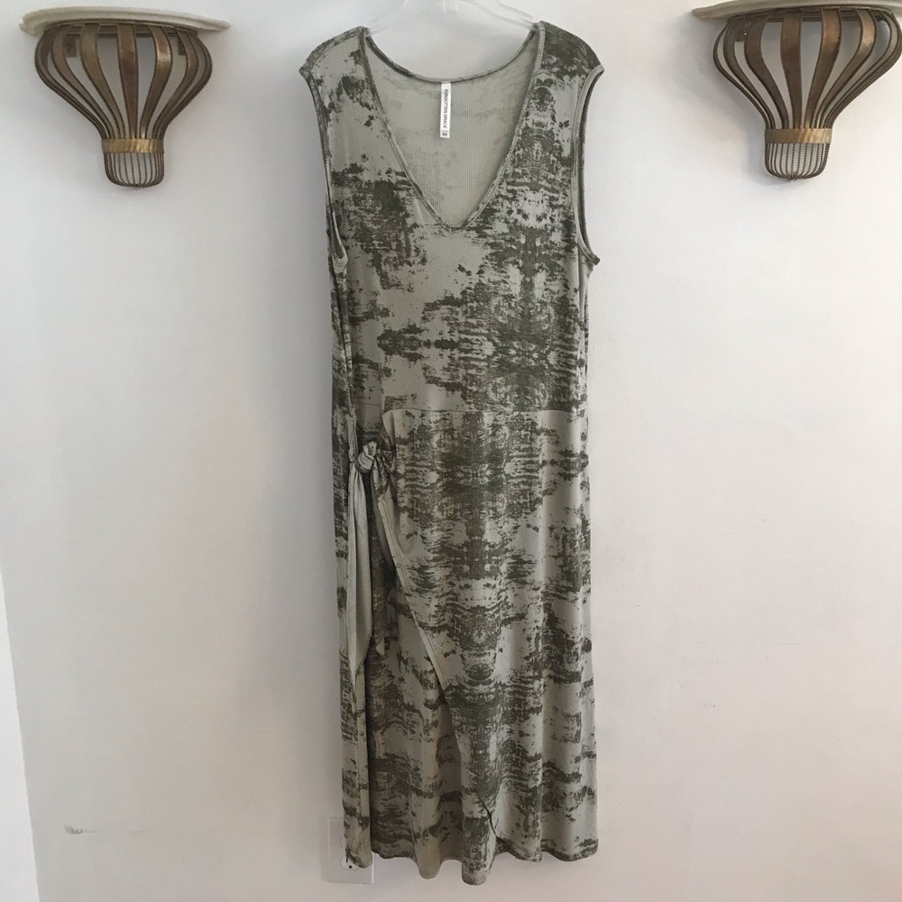 New Faux Wrap Dress, Plus Size 3X, Green Tie Dye, FORGOTTEN GRACE, Women’s